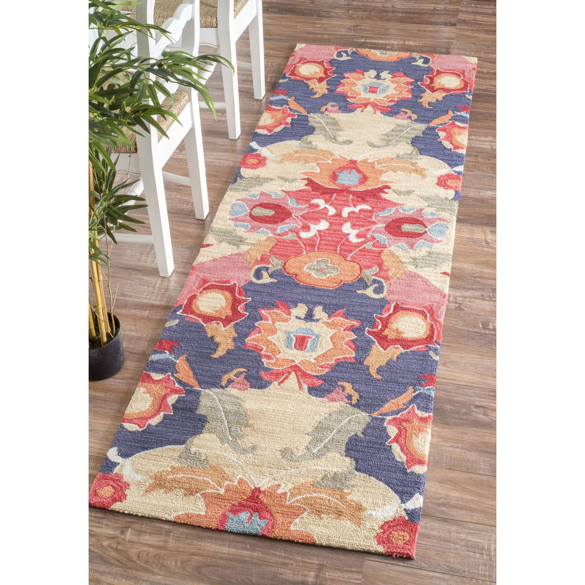 Jean Red & Blue Floral HandTufted Area Rug & Reviews Joss & Main